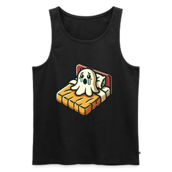 Sad Ghost Funny Ghost Design - Men's Premium Organic Tank Top - black - Front - AI Model Male 178 light (178cm)