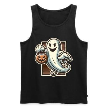 Mignon Halloween fantôme Trick or Treat - Débardeur bio Premium Homme - noir - Devant - Michal (187cm)