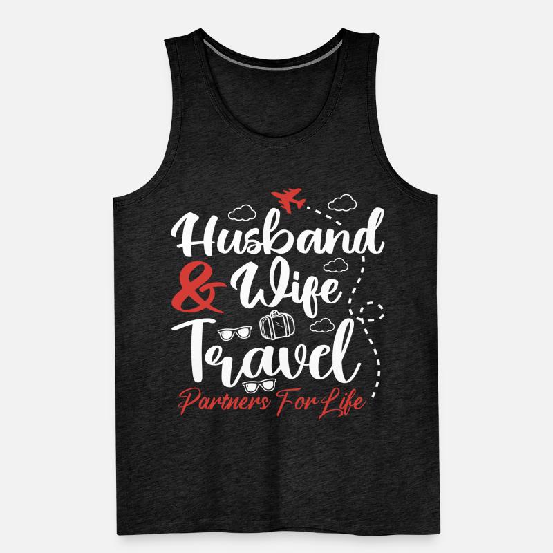 Paar, das Ehemann und Ehefrau zusammenbringt Reisepartner Männer Premium Bio Tank Top