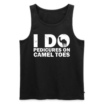 Camel Toes Pedicure Humor T-shirt - Men's Premium Organic Tank Top - black - Front - AI Model Male 178 light (178cm)