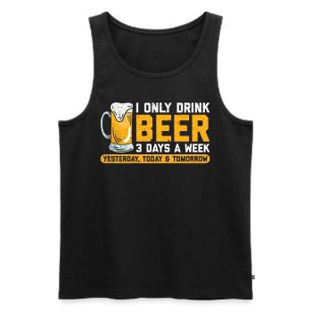 Boire de la bière 3 jours par semaine T-shirt - Débardeur bio Premium Homme - noir - Devant - AI Model Male 178 light (178cm)