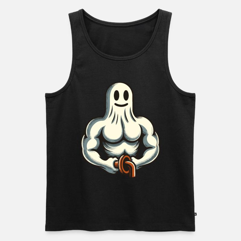 Musculation Ghost Drôle Gym Ghost - Débardeur bio Premium Homme - noir