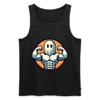 Bodybuilding Gespenst Muskelaufbau an Halloween - Männer Premium Bio Tank Top - Schwarz - Vorne - Michal (187cm)