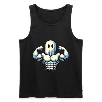 Bodybuilding Ghost Funny Gym Ghost - Men's Premium Organic Tank Top - black - Front - AI Model Male 178 light (178cm)