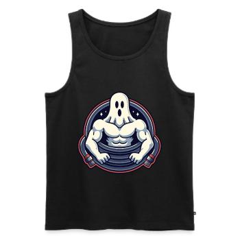 Bodybuilding Ghost Funny Gym Ghost - Men's Premium Organic Tank Top - black - Front - Michal (187cm)