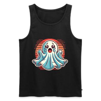 Sad Ghost Cute Weeping Ghosts - Men's Premium Organic Tank Top - black - Front - AI Model Male 178 light (178cm)