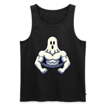 Musculation Ghost Workout Renforcement musculaire Mind - Débardeur bio Premium Homme - noir - Devant - Michal (187cm)