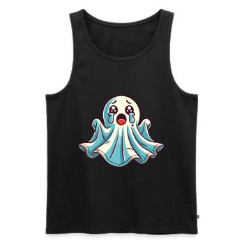 Sad Ghost Cute Weeping Ghosts - Men's Premium Organic Tank Top - black - Front - AI Model Male 178 light (178cm)