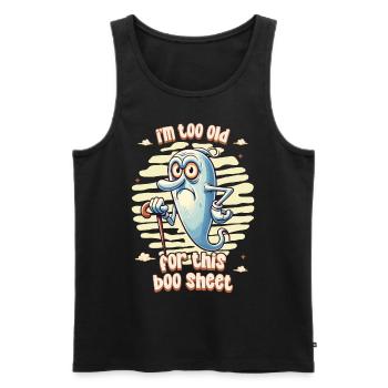 Funny Saying Design Grumpy Old Ghost - Men's Premium Organic Tank Top - black - Front - Michal (187cm)