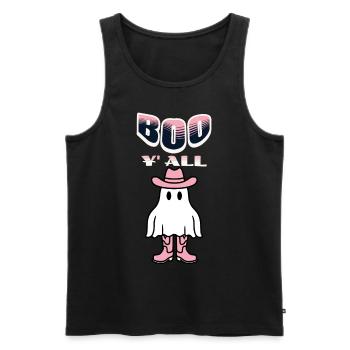 Boo y’all Cowboy Fille Fantômes Bonne humeur Rétro - Débardeur bio Premium Homme - noir - Devant - Michal (187cm)