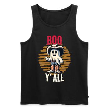 Boo Y'all Cowboy Gespenster Gute Laune Gespenster - Männer Premium Bio Tank Top - Schwarz - Vorne - Michal (187cm)