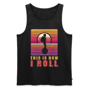 EUC Monowheel - Männer Premium Bio Tank Top - Schwarz - Vorne - Michal (187cm)