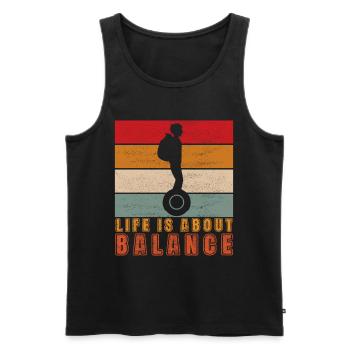 EUC Monowheel - Männer Premium Bio Tank Top - Schwarz - Vorne - Michal (187cm)