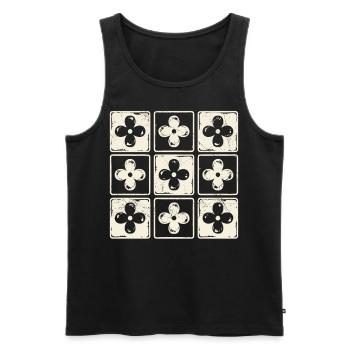 Retro bunte karierte Blumen süße Boho Blumen - Männer Premium Bio Tank Top - Schwarz - Vorne - AI Model Male 178 light (178cm)