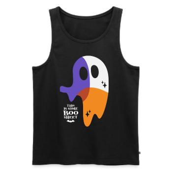 Boo Sheet Ghost - Funny Halloween - Men's Premium Organic Tank Top - black - Front - AI Model Male 178 light (178cm)