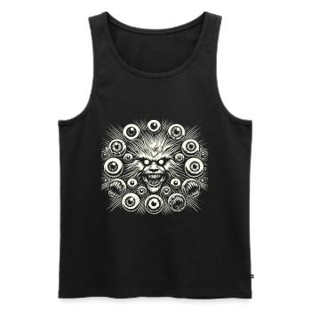 Dark Monster Eyes Creepy Halloween Design - Men's Premium Organic Tank Top - black - Front - Michal (187cm)