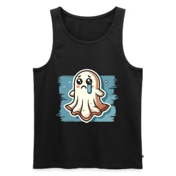 Sad Ghost Cute Weeping Ghosts - Men's Premium Organic Tank Top - black - Front - AI Model Male 178 light (178cm)