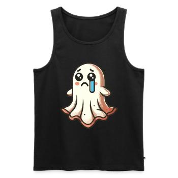 Sad Ghost Cute Weeping Ghosts - Men's Premium Organic Tank Top - black - Front - AI Model Male 178 light (178cm)