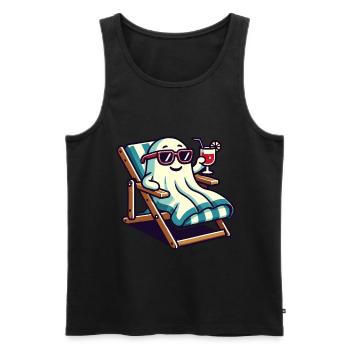Summer Halloween Spooky Lifestyle Costume Idea - Men's Premium Organic Tank Top - black - Front - AI Model Male 178 light (178cm)