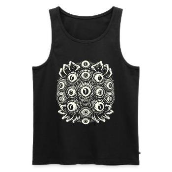 Dark Monster Eyes Scary Halloween - Men's Premium Organic Tank Top - black - Front - Michal (187cm)