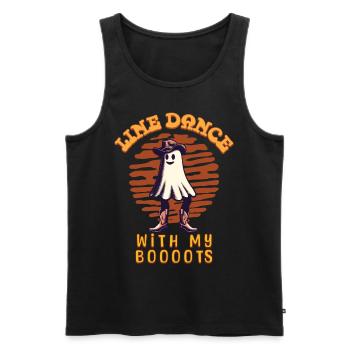 Cow-boy avec bottes Danse en ligne fantôme - Débardeur bio Premium Homme - noir - Devant - Michal (187cm)