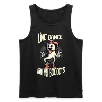 Cowboy Mit Boots Line Dance Gespenst - Männer Premium Bio Tank Top - Schwarz - Vorne - AI Model Male 178 light (178cm)