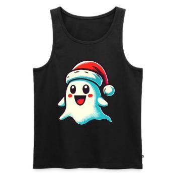 Cute Christmas Ghost Last Minute Costume - Men's Premium Organic Tank Top - black - Front - AI Model Male 178 light (178cm)