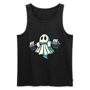Bodybuilding Ghost Funny Gym Ghost - Men's Premium Organic Tank Top - black - Front - Michal (187cm)