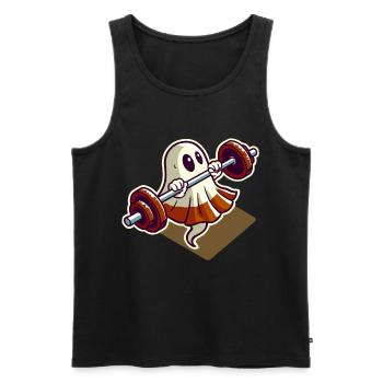 Bodybuilding Ghost Funny Gym Ghost - Men's Premium Organic Tank Top - black - Front - Michal (187cm)