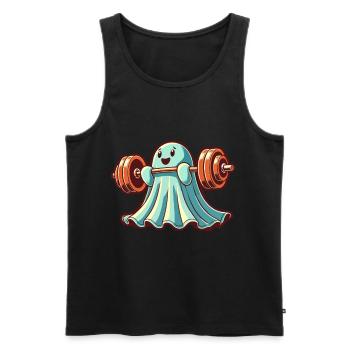 Bodybuilding Ghost Funny Gym Ghost - Men's Premium Organic Tank Top - black - Front - Michal (187cm)