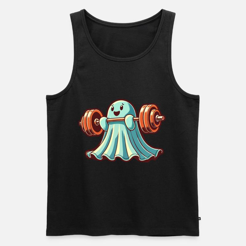 Musculation Ghost Drôle Gym Ghost - Débardeur bio Premium Homme - noir