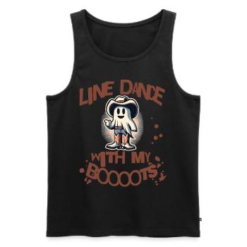Cowboy Mit Boots Line Dance Gespenst - Männer Premium Bio Tank Top - Schwarz - Vorne - AI Model Male 178 light (178cm)
