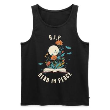 Drôle Livre Amoureux Design Effrayant Halloween - Débardeur bio Premium Homme - noir - Devant - Michal (187cm)