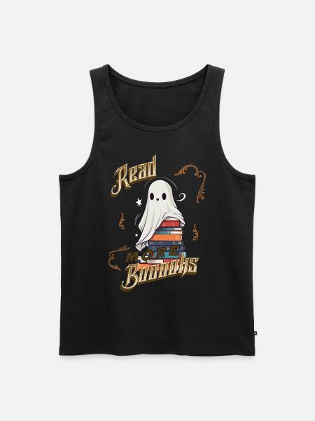 ScaryCute Book Lover Ghost Funny - Men's Premium Organic Tank Top - black