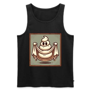 Lustiges Kackhaufen Gespenst Bull Sheet Kacke - Männer Premium Bio Tank Top - Schwarz - Vorne - Michal (187cm)