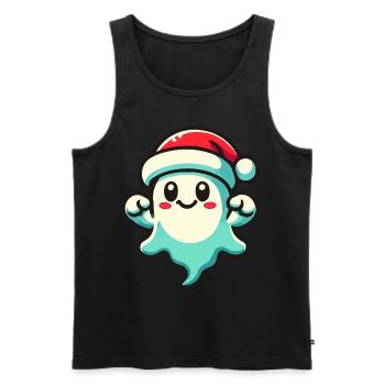 Cute Christmas Ghost Funny Halloween - Men's Premium Organic Tank Top - black - Front - Michal (187cm)