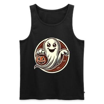 Mignon Halloween Ghost Trick Or Treat - Débardeur bio Premium Homme - noir - Devant - Michal (187cm)