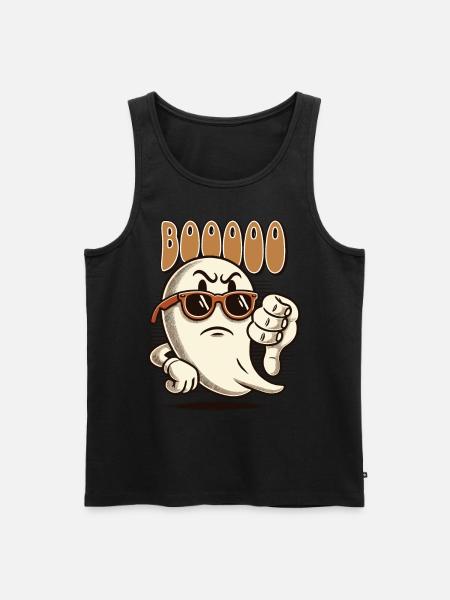 Booing Ghost Funny Ghost Design - Men's Premium Organic Tank Top - black