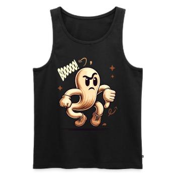 Booing Ghost Funny Halloween Ghost Design - Men's Premium Organic Tank Top - black - Front - Michal (187cm)