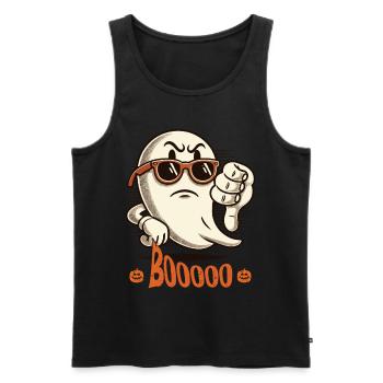 Booing Ghost Funny Ghost Halloween Design - Men's Premium Organic Tank Top - black - Front - AI Model Male 178 light (178cm)