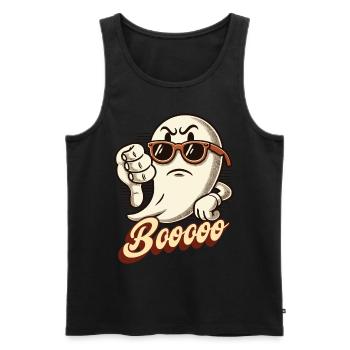 Booing Ghost Funny Ghost Design - Men's Premium Organic Tank Top - black - Front - AI Model Male 178 light (178cm)