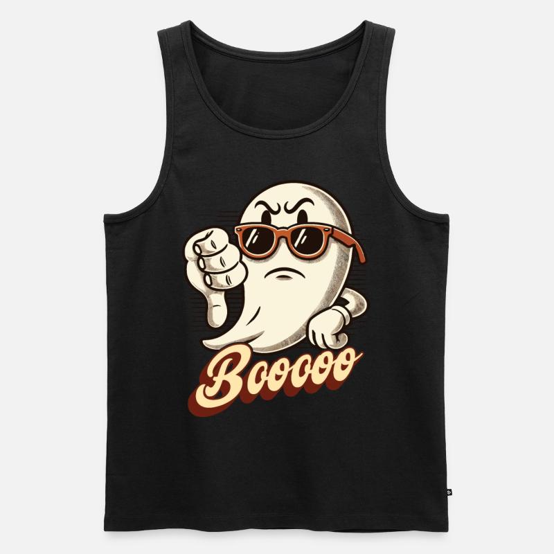 Booing Ghost Funny Ghost Design - Men's Premium Organic Tank Top - black