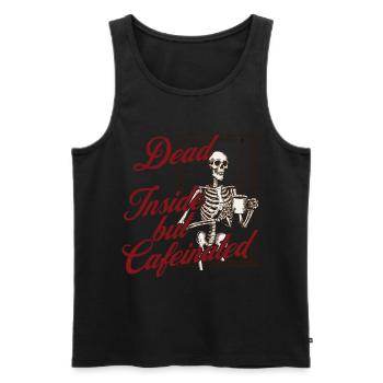Halloween Coffee Lover Skeleton Coffee Design - Men's Premium Organic Tank Top - black - Front - AI Model Male 178 light (178cm)