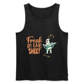 Freak in the Sheet Funny Halloween Ghost - Men's Premium Organic Tank Top - black - Front - Michal (187cm)