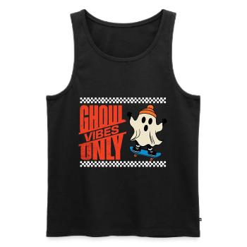 Scary Halloween Ghost Funny Saying - Men's Premium Organic Tank Top - black - Front - AI Model Male 178 light (178cm)