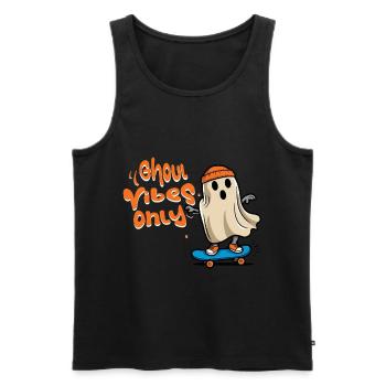 Ghoul Vibes Only Lustiges cooles Spruch Design - Männer Premium Bio Tank Top - Schwarz - Vorne - Michal (187cm)