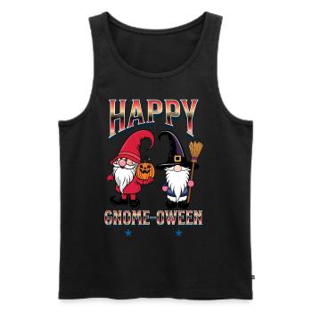 Happy Gnome-Oween Lustiger Halloween Gnom - Männer Premium Bio Tank Top - Schwarz - Vorne - Michal (187cm)