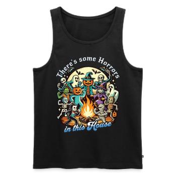 There's Some Horrors In This House Saying - Men's Premium Organic Tank Top - black - Front - AI Model Male 178 light (178cm)