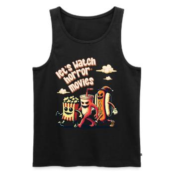 Yummy Funny Halloween Design Horror Movies - Men's Premium Organic Tank Top - black - Front - AI Model Male 178 light (178cm)