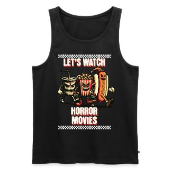 Let's Watch Horror Movies Funny Saying Design - Men's Premium Organic Tank Top - black - Front - AI Model Male 178 light (178cm)